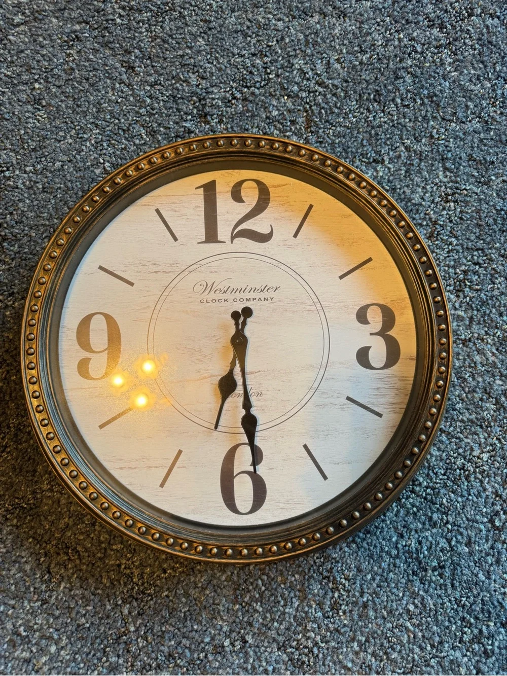Westminster Vintage-Style Round Wall Clock in Bronze